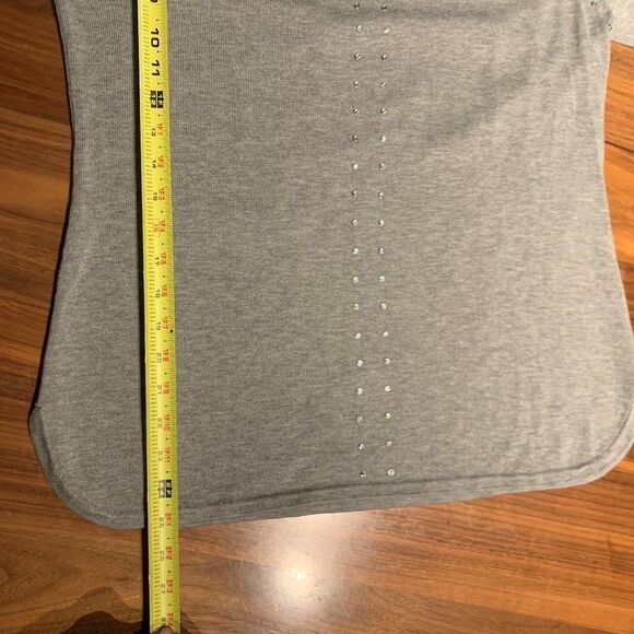 Sweater, Bylyse Spenard, sz XL, cotton blend, rhinestones, dove grey, crew neck - Picture 8 of 16